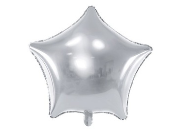 Balon foliowy, gwiazda, srebrna 48 cm 