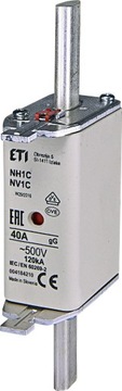 Wkładka topikowa NH1C gG 40A/500V ETI