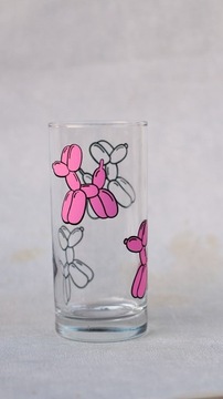 Szklanka personalizowana pieski balonowe różowe