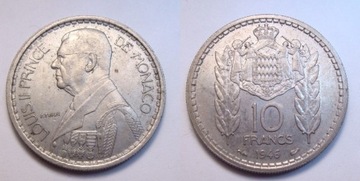 MONAKO 10 franków 1946 r. OKOŁOMENNICZA!