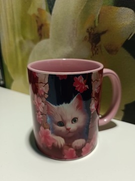 Kubek kot różowy 
