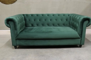 8280 stylowa sofa Chester Velvet - ciemna zieleń -