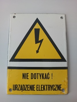 Metalowa tabliczka Urządzenie elektryczne NIE DOTYKAĆ solidna 