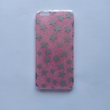 Etui gwiazdki różowe brokat iPhone 6 Plus/6s Plus