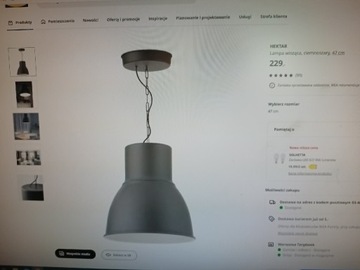 Lampa Hektar Typ T1029 47cm średnicy Ikea