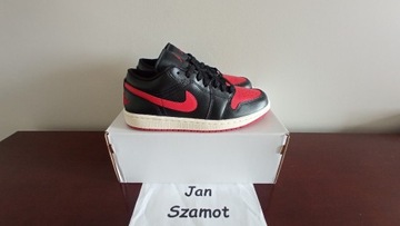 40 Buty Nike Air Jordan 1 Low Black Red Bred Sail DC0774-061