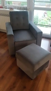 Fotel +podnóżek 