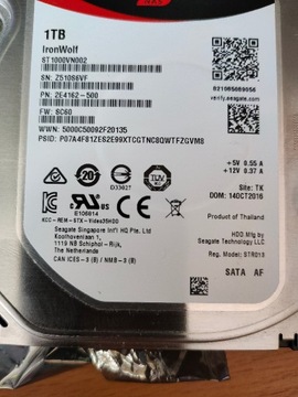 Dysk 3.5 Seagate 1TB IronWolf Red Label NAS SAN