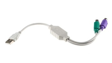 9szt Kabel KVM, dł. 300mm - USB A - Żeńskie 2 PS2