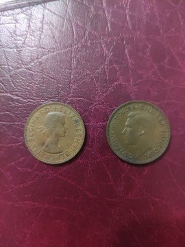 Wielka Brytania 1/2 Penny 1950 + 1963