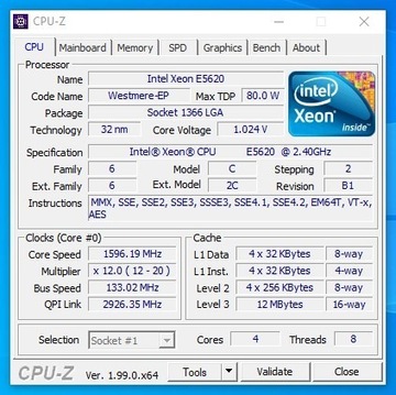 Procesor Intel Xeon E5620 4x 2,4 GHz, 1366 #4