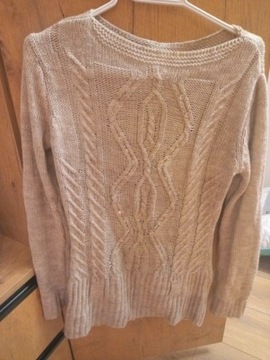 Damski robiony na drutach sweter rozmiar M/L