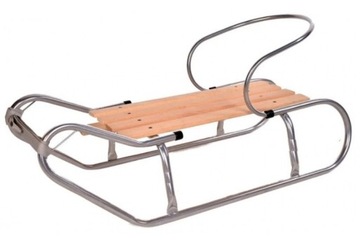 Sanki z oparciem metalowe + drewniane siedzenie + 