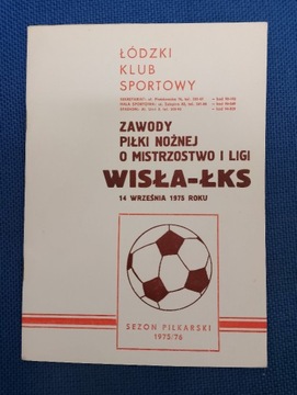PROGRAM ŁKS ŁÓDŹ - WISŁA KRAKÓW 1975-76