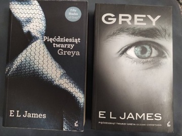 2 książki 50 twarzy Greya i Grey. El James. Bdb