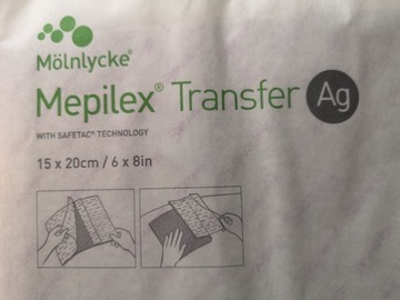 Opatrunek ze srebrem Mepilex Transfer AG 15x20 cm