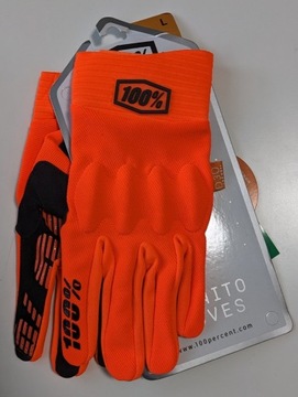 Rękawice 100% Cognito, orange neon r.L Motocross (wyprzedaż)