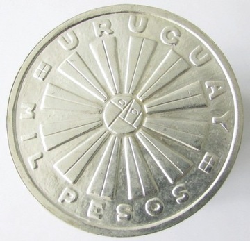 1000 peso 1969. Mil pesos Urugwaj. Srebro.
