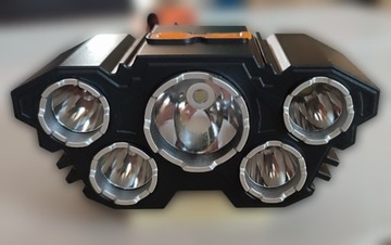 Latarka czołowa 5 x LED XPE  ,4 tryby, ładowanie USB , mocna 
