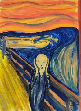 Obraz akwarelowy - "Krzyk" E. Munch