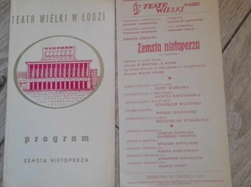 Program Zemsta NietoperzaTeatr Wielki w Łodzi 67r.