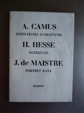 Rozważania o gilotynie Camus Egzekucja Hesse 1991