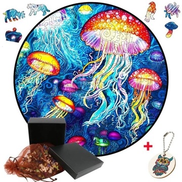 Drewniane Puzzle Meduzy