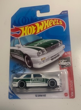 HOT WHEELS 92 BMW m3 polizei duża karta nowy