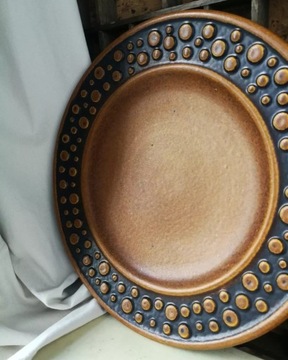 Duży ceramiczny talerz ścienny śr. 36cm vintage 