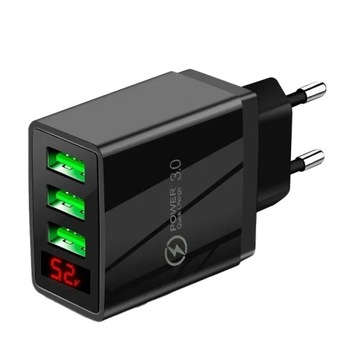 ŁADOWARKA SIECIOWA QUICK CHARGE 3.0 3xUSB