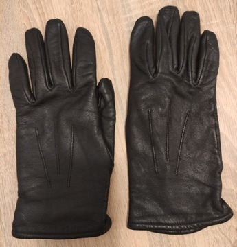 Rękawiczki WYJŚCIOWE czarne LETNIE skórzane STRAŻ POLICJA WOJSKO Rozmiar 23
