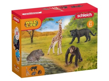 Schleich hipopotam szympans czarna pantera żyrafa