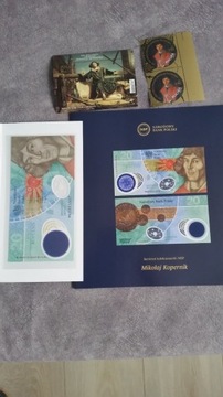 Kopernik banknot + 3 znaczki