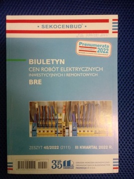 Sekocenbud BRE Ceny robót elektrycznych 3/2022