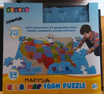 Puzzle piankowe podłogowe mapa USA