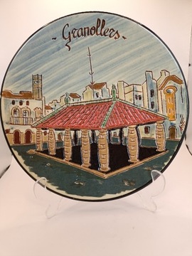 Talerz pamiątka z Hiszpanii Granollers ceramika 