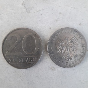 Monety 20 zł,  lata 80-te, 