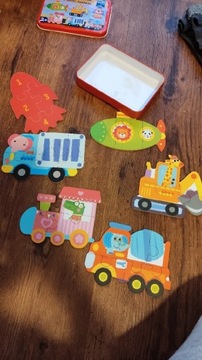 Puzzle dla maluchów w puszcze pojazdy budowlane