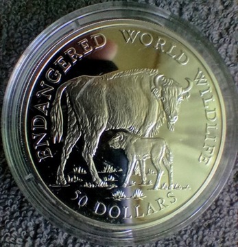 Moneta 50 dolarów Wyspy Cooka 1990 r.