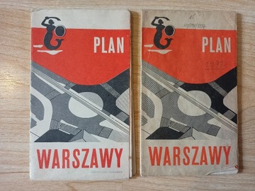 2 x Plan Warszawy 1972-1973 wydania 4-5