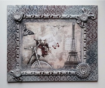 Praca Ręczna**Obraz 3D**Struktura Vintage**Paris
