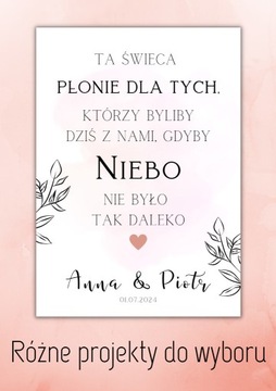 Ślub Wesele Ta świeca płonie dla tych wzory PDF