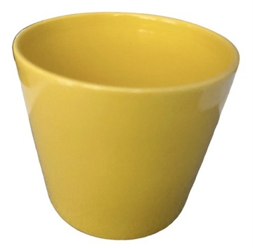 Osłonka ceramiczna doniczki żółta średnica 11 cm