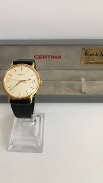 Certina, złoto 14K, model EOL 115.9299.65, pudełko