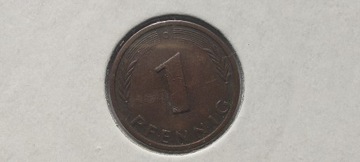 Niemcy 1 fenig, 1971 rok. Znak menniczy „D”. #S38
