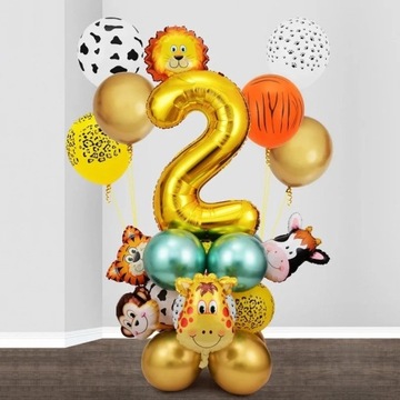 Balony na 2 urodziny 26szt ZOO