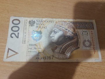 Banknot 200zl seria zastępcza 25 marca 1994r