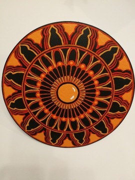 Mandala ręcznie malowana koło 25.5 cm