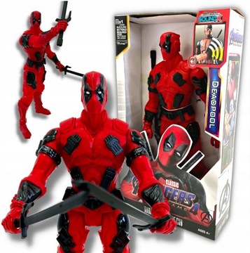 DUŻA FIGURKA DEADPOOL 30CM DŹWIĘK ŚWIATŁO 