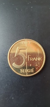 Belgia 5 franków 1999 rok / E